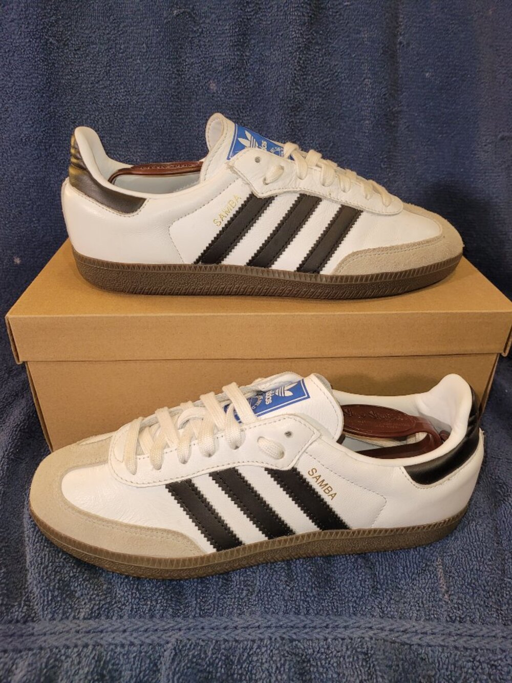 Adidas Samba Women's Size 8 OG White Black Brown Gum Sneakers IG9030 (#2222)
